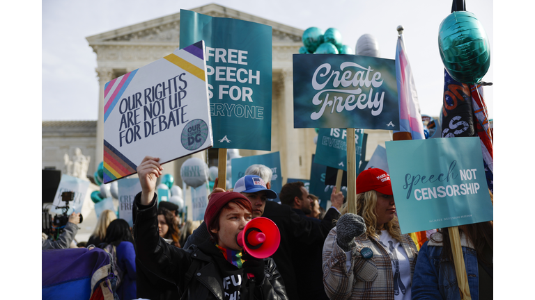 Protestors Rally At Supreme Court During Religious Liberties Case Hearing