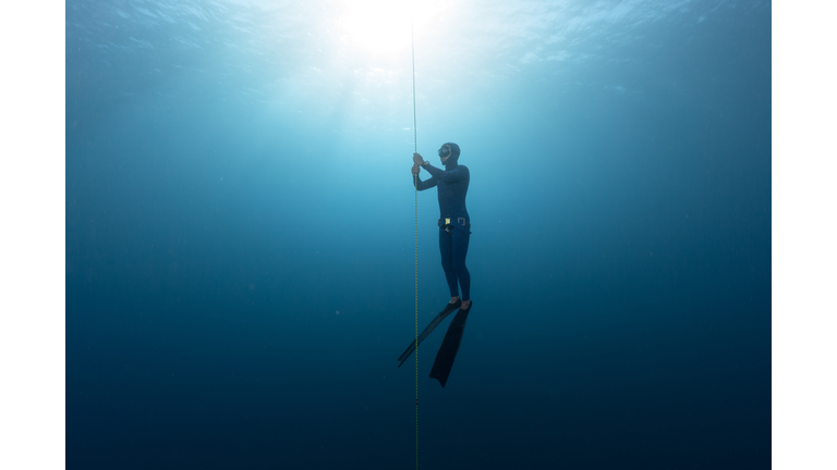 Freediver in the sea
