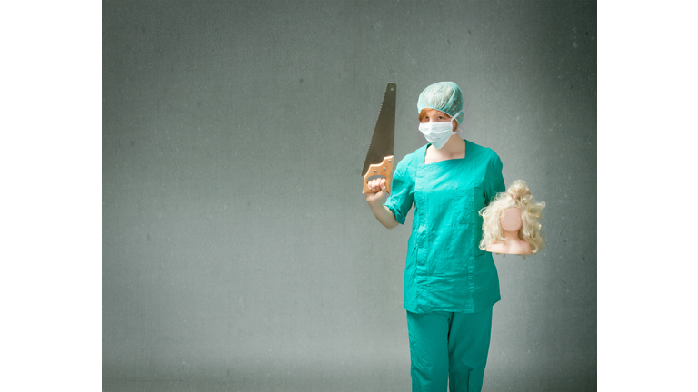 surgeon after a crazy amputation with saw