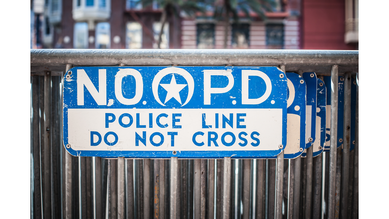 Police Barriers in New Orleans USA