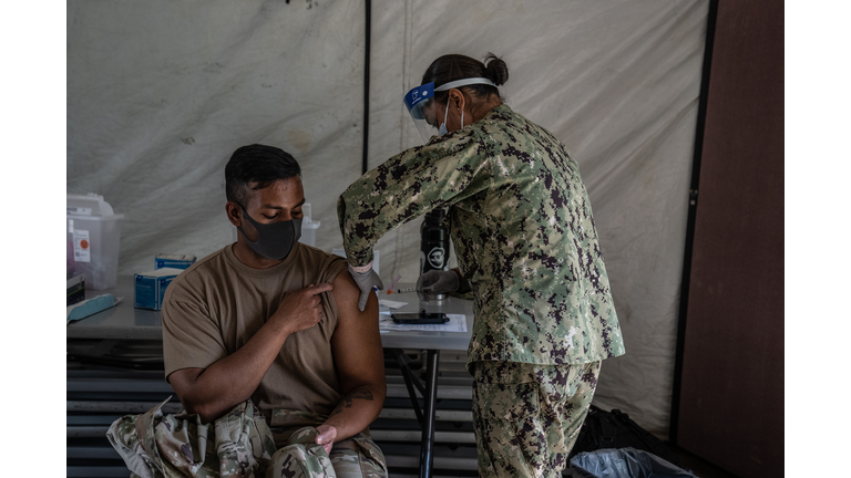 U.S Marines On Okinawa Receive Coronavirus Vaccination