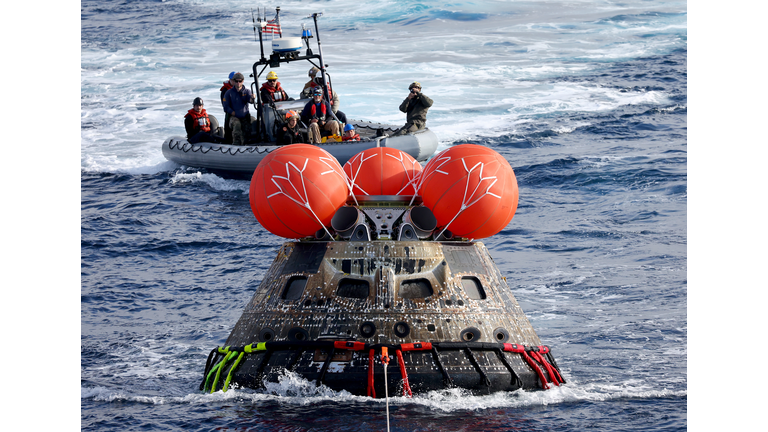 NASA's Orion Capsule Splashes Down In The Pacific After Successful Uncrewed Artemis I Moon Mission