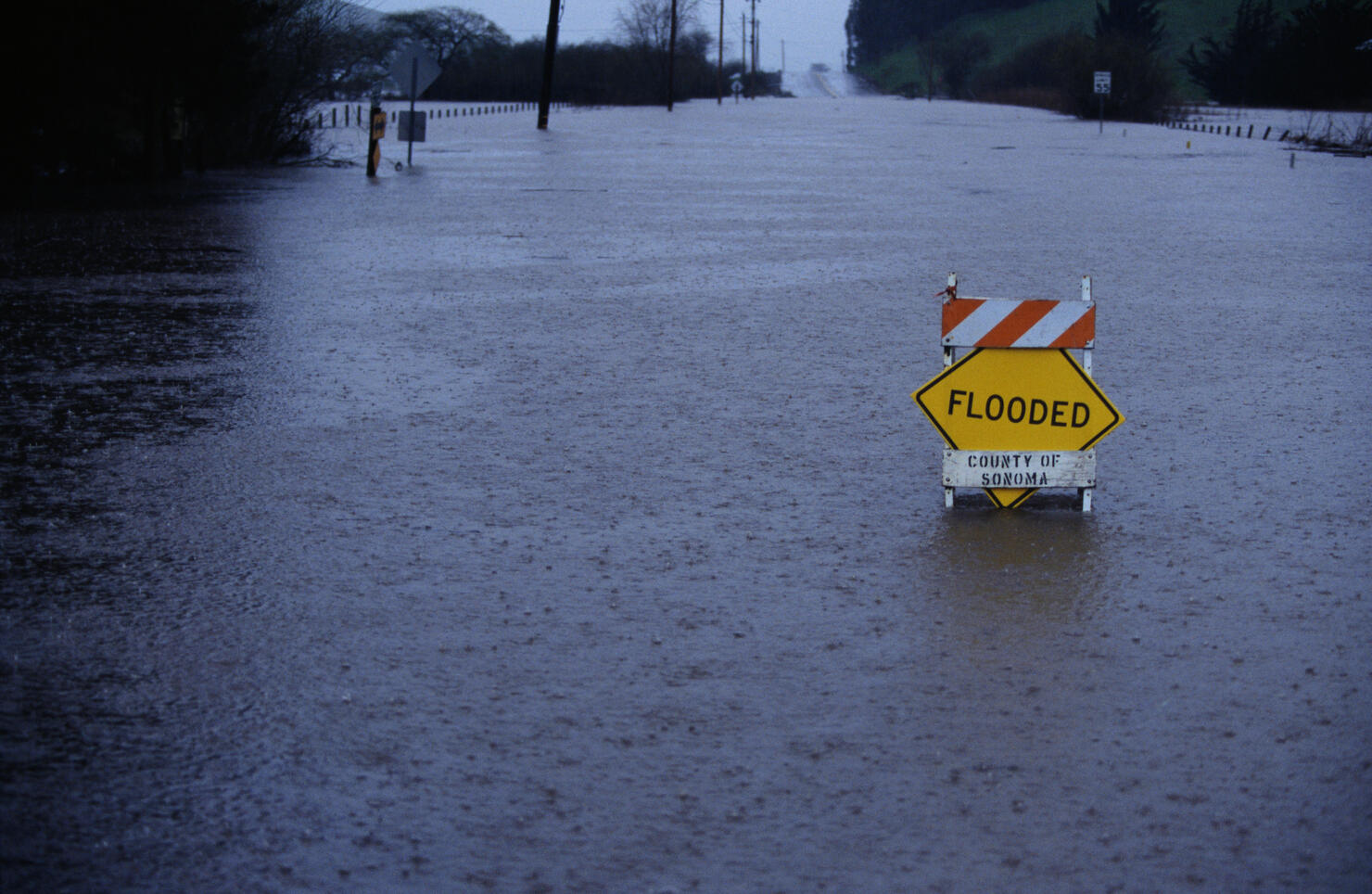 Flooded Road in Sonoma County