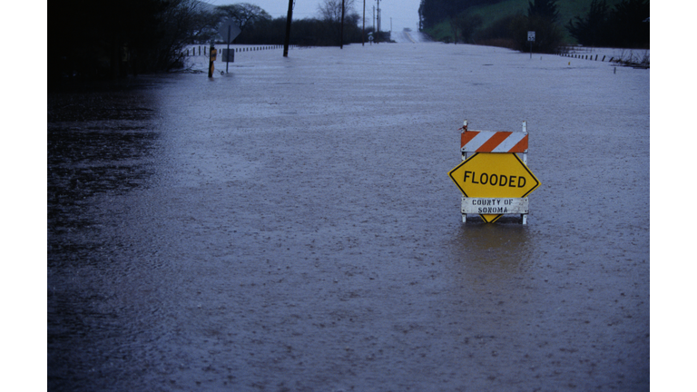 Flooded Road in Sonoma County