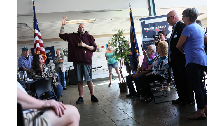 PA Democratic Senate Candidate John Fetterman Campaigns Ahead Of Primary Election