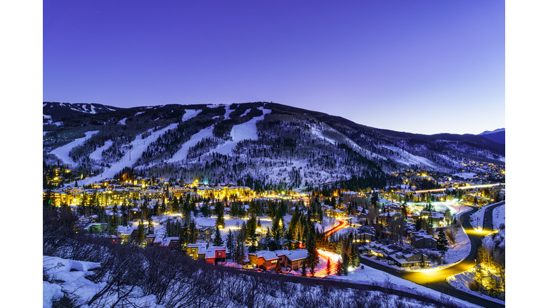 Vail Village and Lionshead Colorado Night View