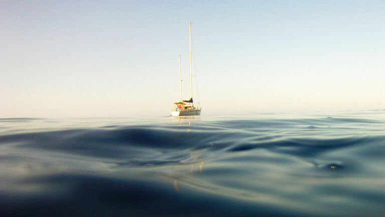 Sailboat in the middle of the sea