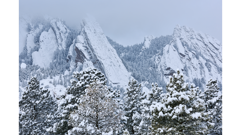 Flatirons Snow Flocked