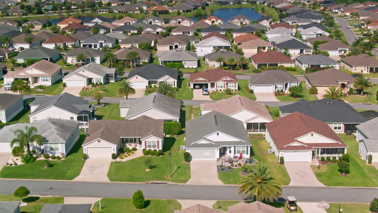 Rows of Houses in The Villages, Florida - Aerial