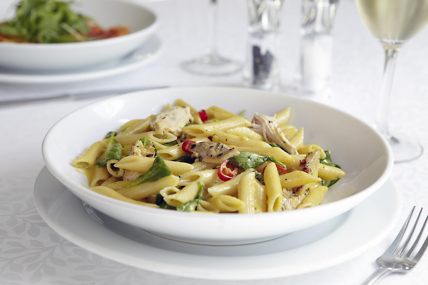 Fresh pasta dish in bowl