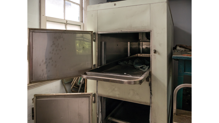 Freezer at abandoned mortuary