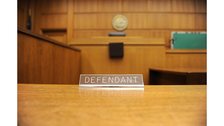 A view of the defendant's table in a cou
