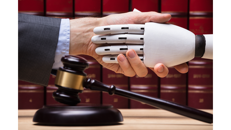 Robot Shaking Hands With Judge