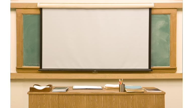 Classroom with blackboard