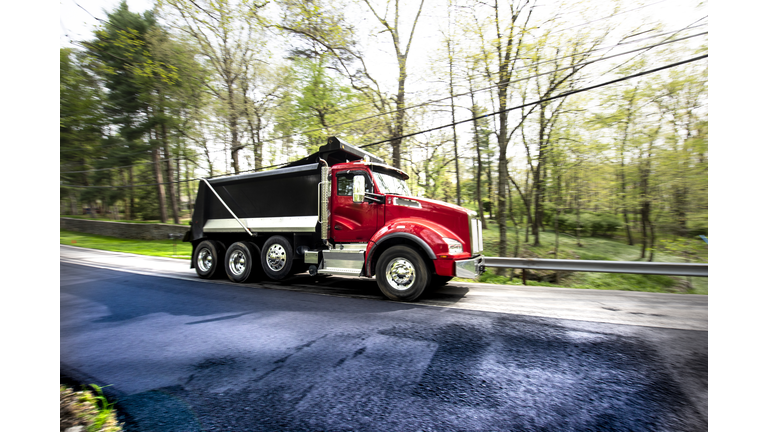 Blacktop Road with Dump Truck