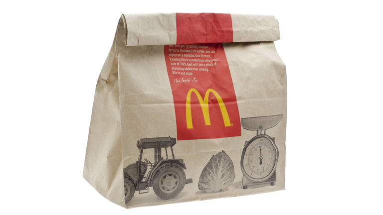 McDonald's Fast Food Meal in Brown Paper Bag