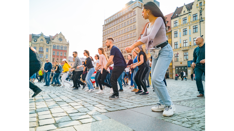 International Flashmob Day of Rueda de Casino and open event with dance animations at market square