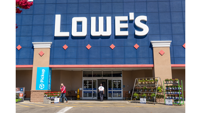 People shopping at Lowe's