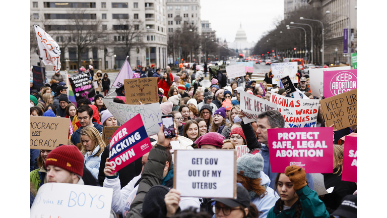 Annual Women's March In Washington DC Marks 50th Anniversary Of Roe v Wade