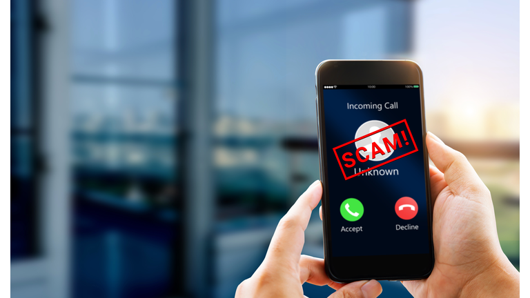 Phone Scam, fraud or phishing concept.