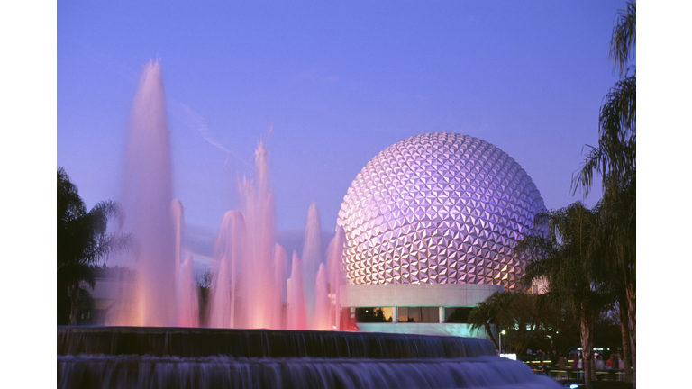 Geodesic Dome and Fountain at Epcot Center