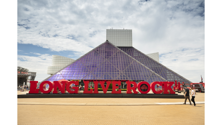 Exterior of the Rock and Roll Hall of Fame in Cleveland Ohio USA