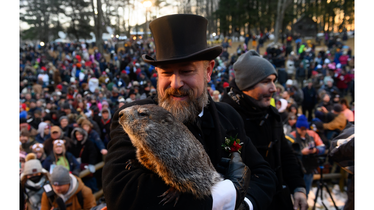 Crowds Gather To See Punxsutawney Phil On Groundhog Day In Pennsylvania