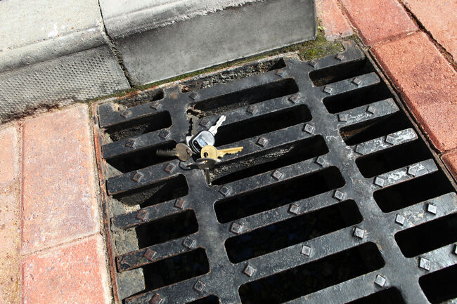 Keys falling down drain