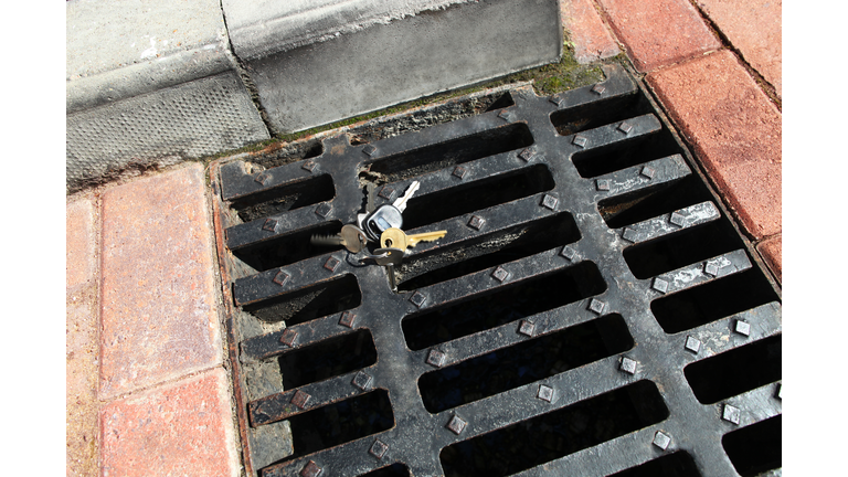 Keys falling down drain