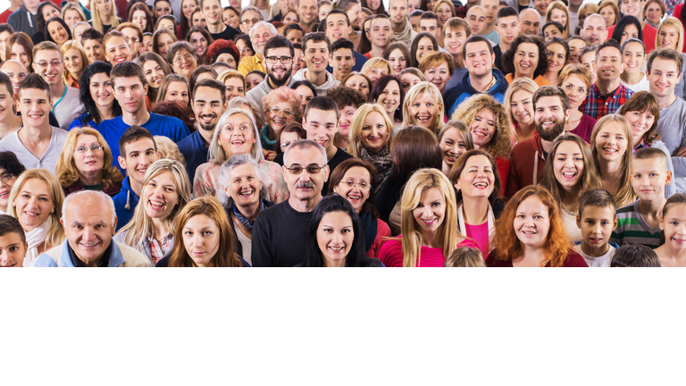 Group of happy people looking at camera.