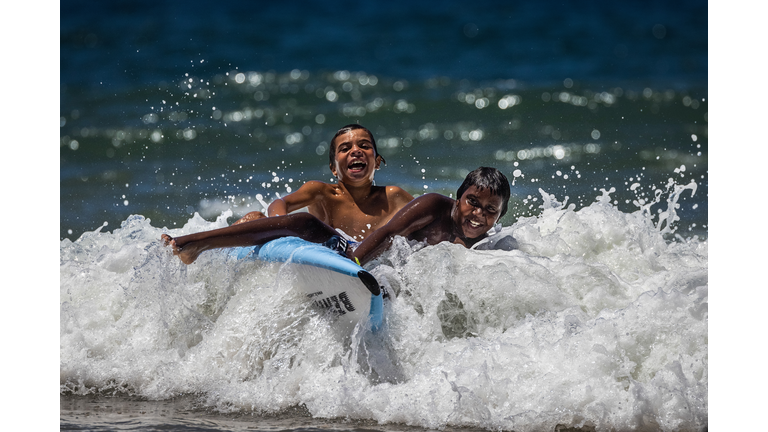 Indigenous Children Enjoy First Ever Beach Visit