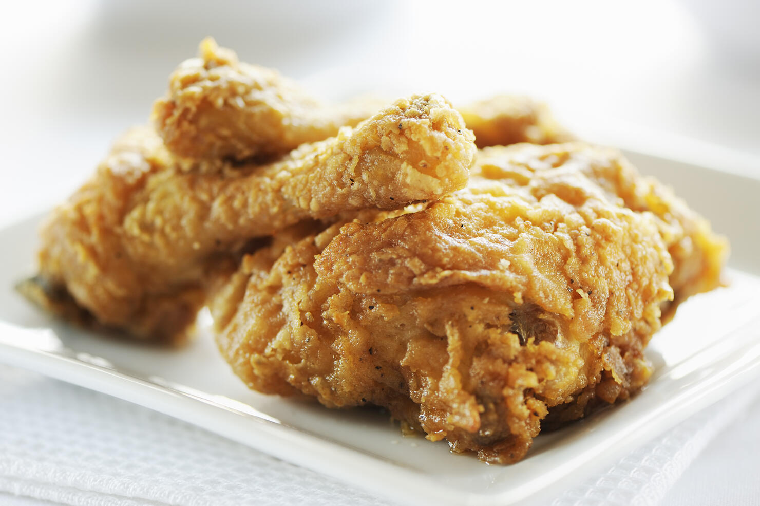 Crispy fried breast and legs from chicken