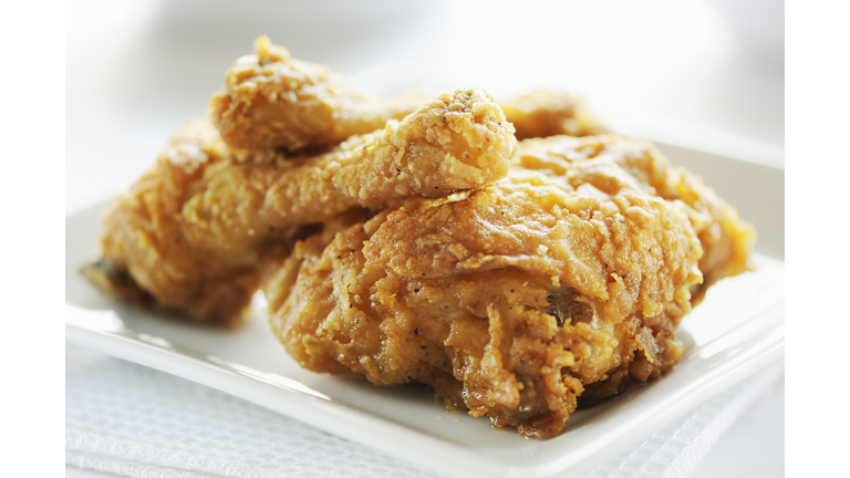 Crispy fried breast and legs from chicken