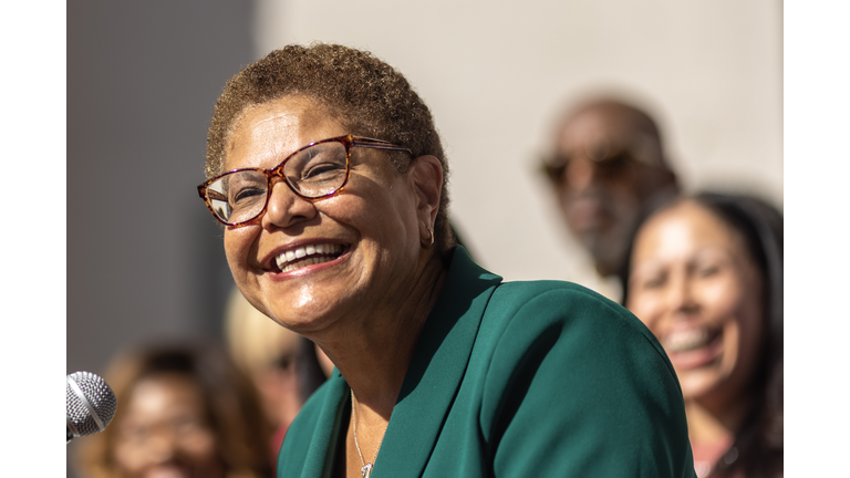 Los Angeles Mayor-Elect Karen Bass Holds News Conference After Election Win