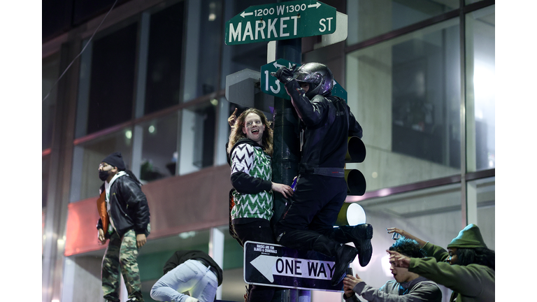 Philadelphia Eagles Fans Watch Super Bowl LVII