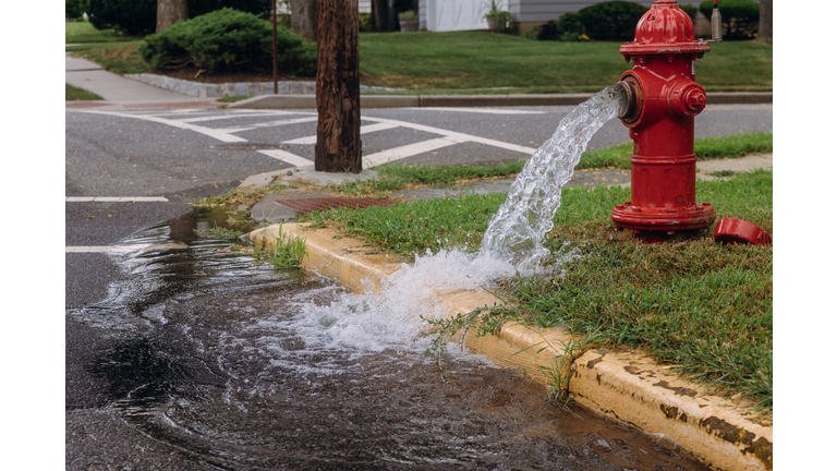 Opened fire hydrant later leak spray