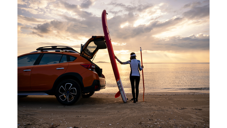 paddle boarding