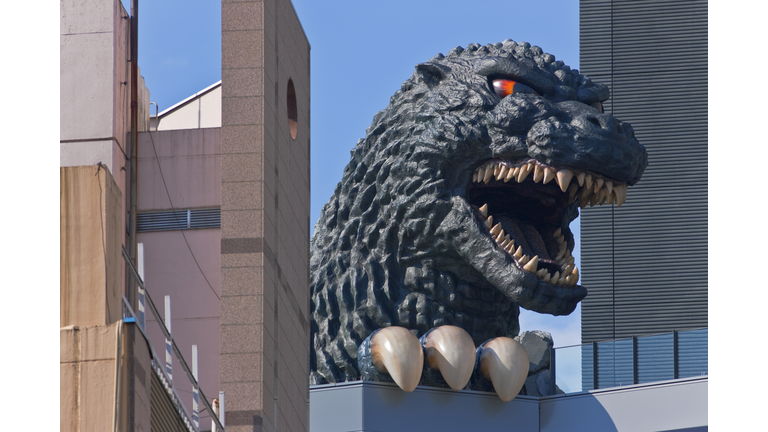 Giant Godzilla Statue Atop Toho Cinema in the Shinjuku Kabukicho District of Tokyo, Japan