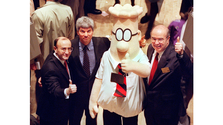 Dilbert, the comic strip character struggling to m