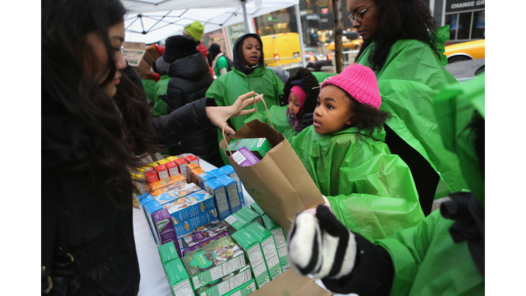 Girl Scouts Sell Cookies From Street Trucks In New York City