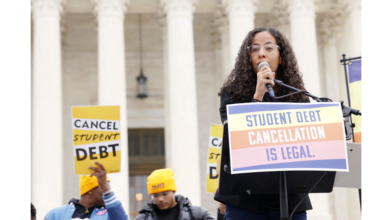 Student Loan Borrowers And Advocates Gather For The People's Rally To Cancel Student Debt During The Supreme Court Hearings On Student Debt Relief