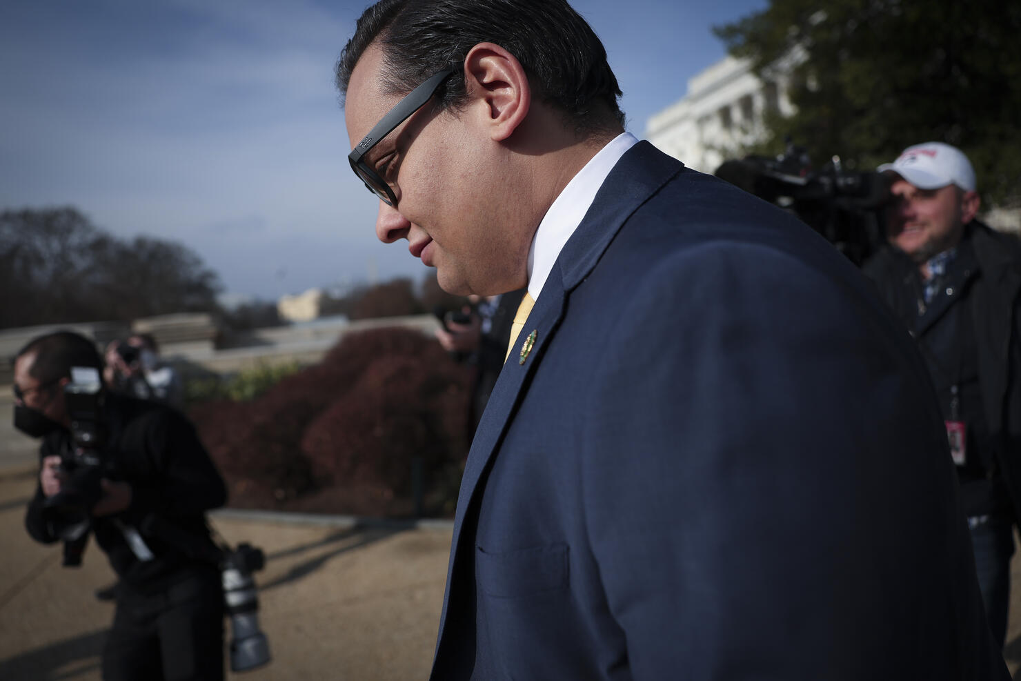 Embattled Newly Elected Rep. George Santos (R-NY) Is Sought After By Reporters On Capitol Hill