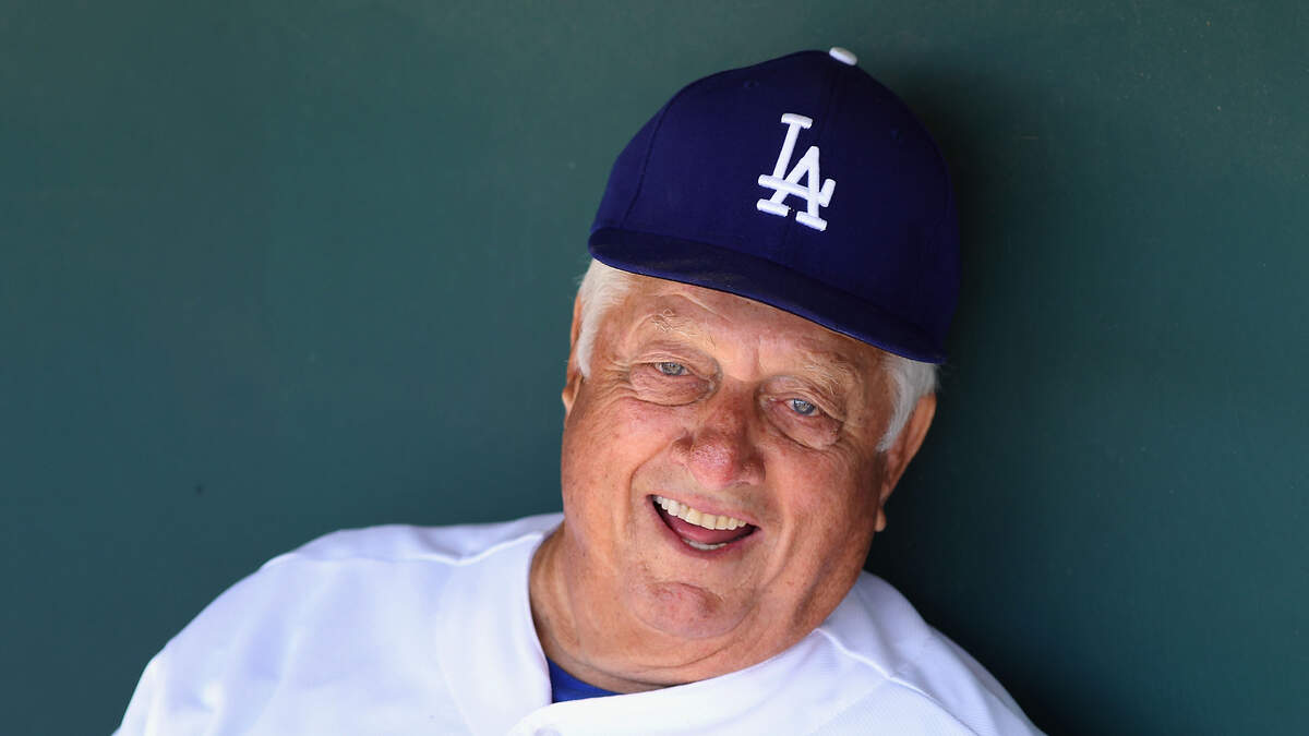 Laura Lasorda & Eric Karros attend Tommy Lasorda Memorial Highway sign  unveiling ceremony 