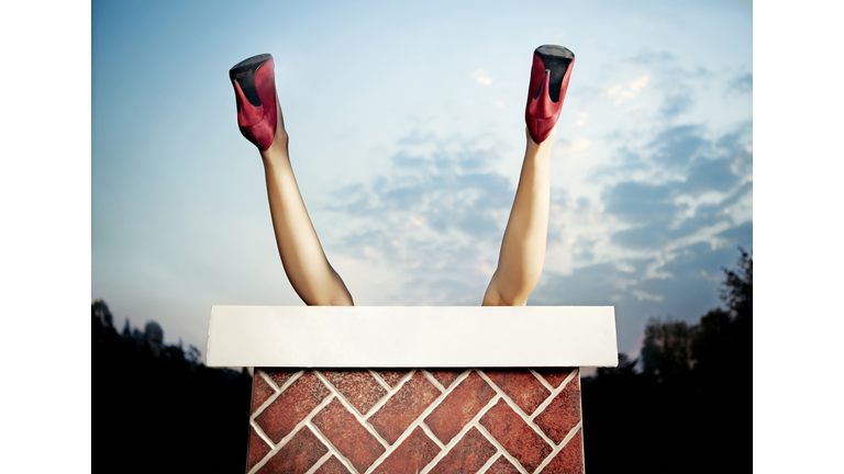 woman stuck in a chimney