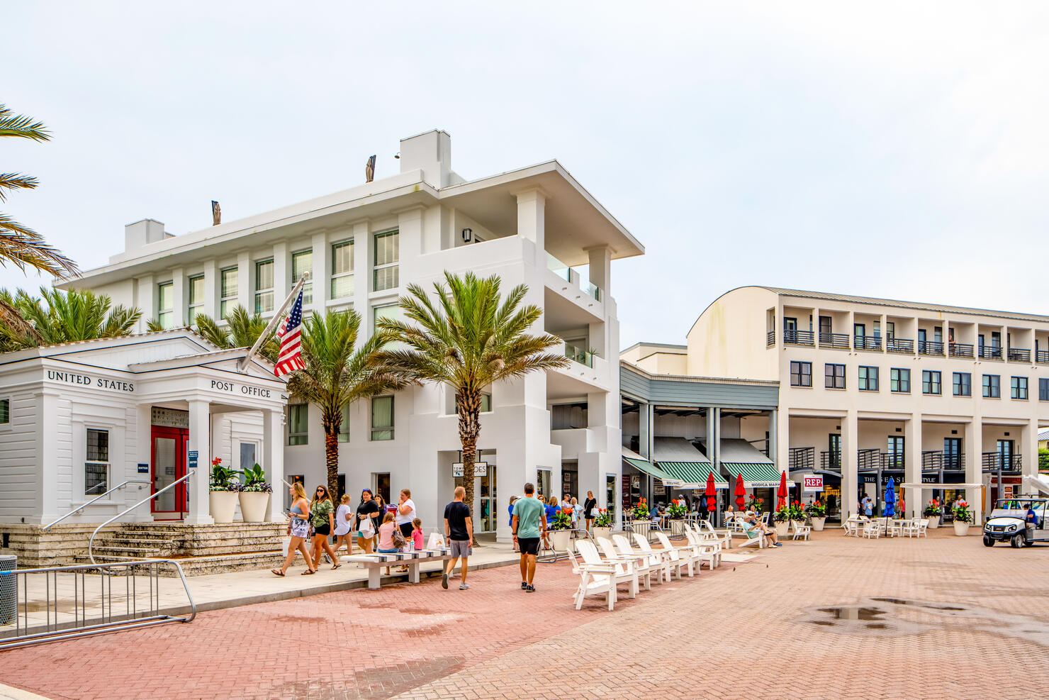 Seaside Florida scene historic landmarks seen in the Movie The Truman Show