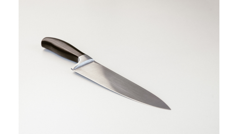 Close-Up Of Knife On White Background