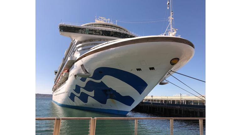 The Ruby Princess Cruise ship docked at San Diego CA