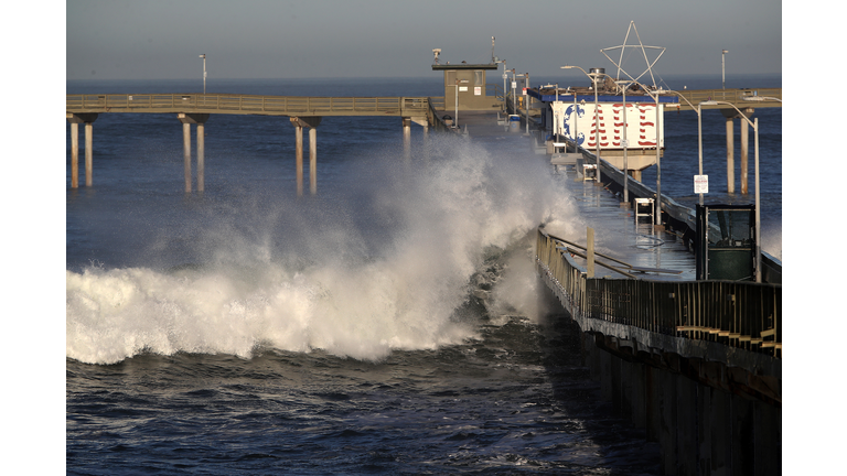 Large Surf Hits Southern California Coast