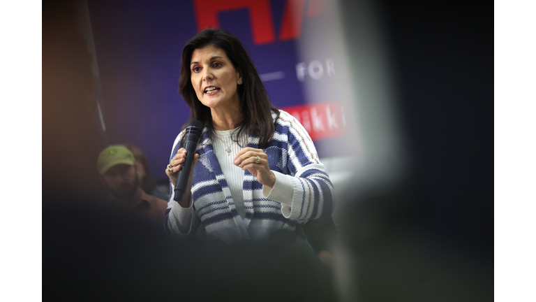 GOP Presidential Candidate Nikki Haley Campaigns In Central Iowa