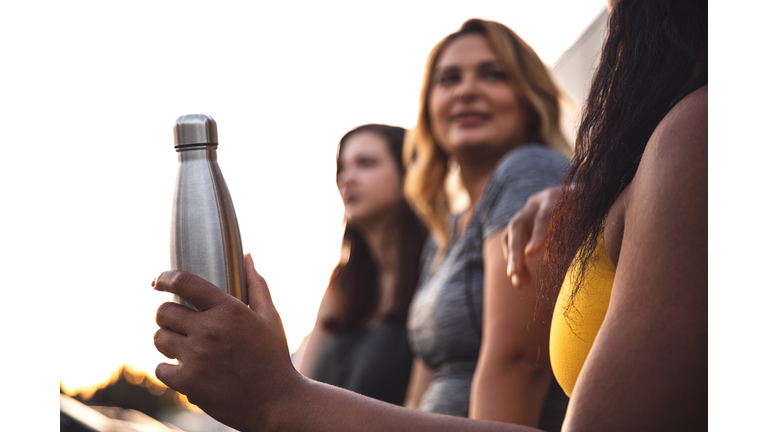 Young women jogging and getting healthy at the park